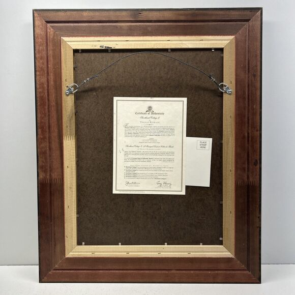 Vtg Thomas Kinkade Sweetheart Cottage 2 Framed Canvas Classics Collection W/ COA - Picture 8 of 15